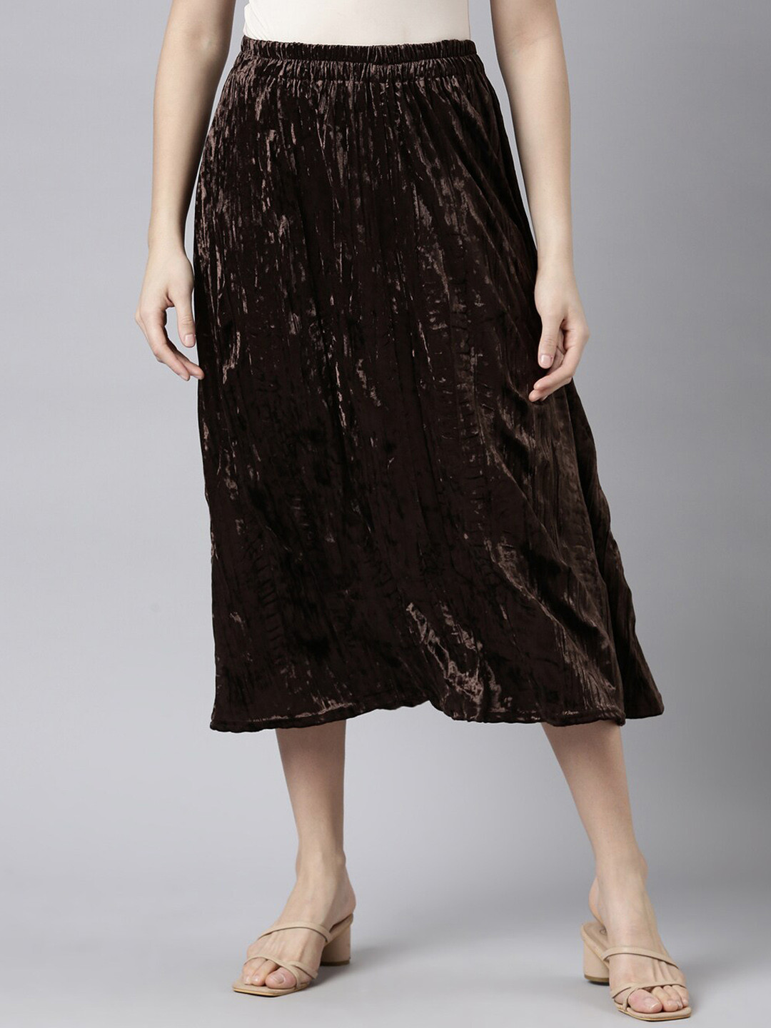 SHOWOFF Flared Midi Length  Skirt