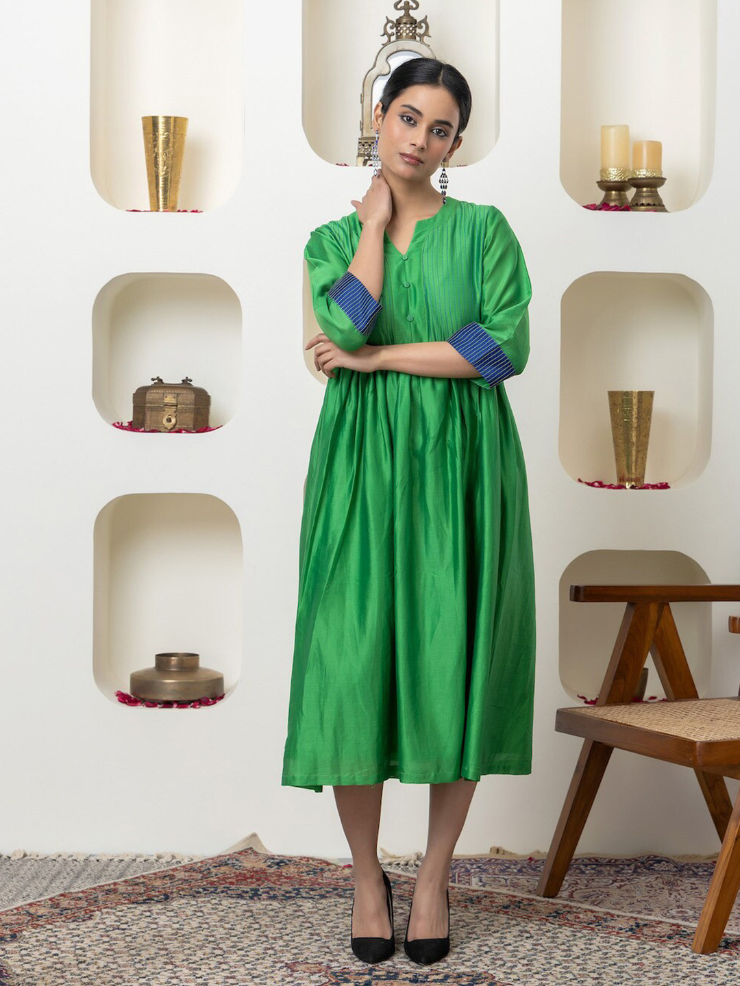 SMRITI GUPTA Embroidered A-Line Mini Dress