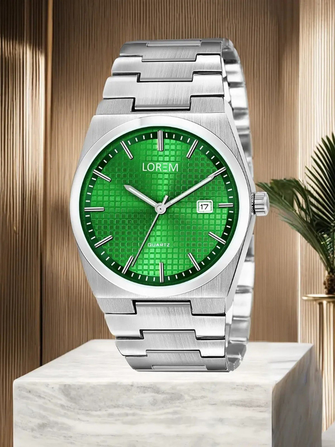 LOREM Men Dial & Stainless Steel Bracelet Style Straps Analogue Watch LR160