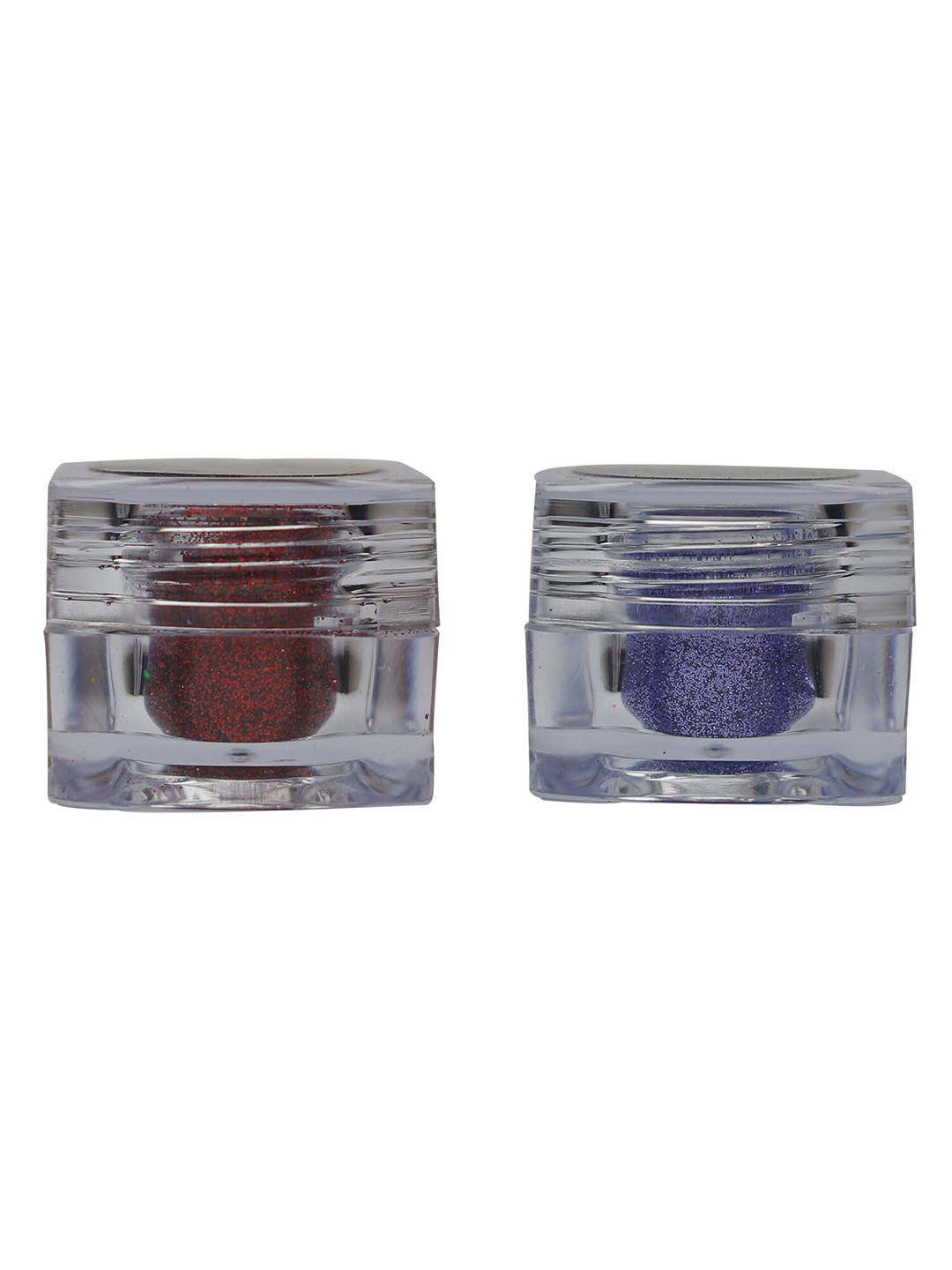 Veoni BELLE Set of 2 HD Holographic Glitter Eyeshadows 5g Each - Ruby Red + Mauve Purple
