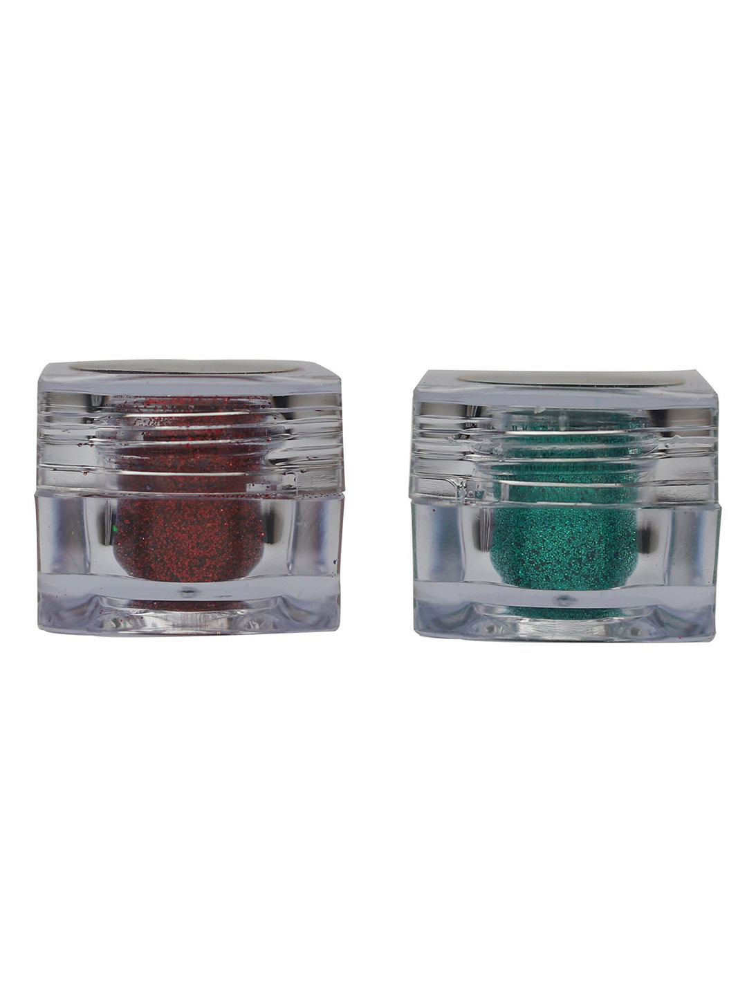 Veoni BELLE Set of 2 HD Holographic Glitter Eyeshadows 5g Each - Ruby Red + Sea Green