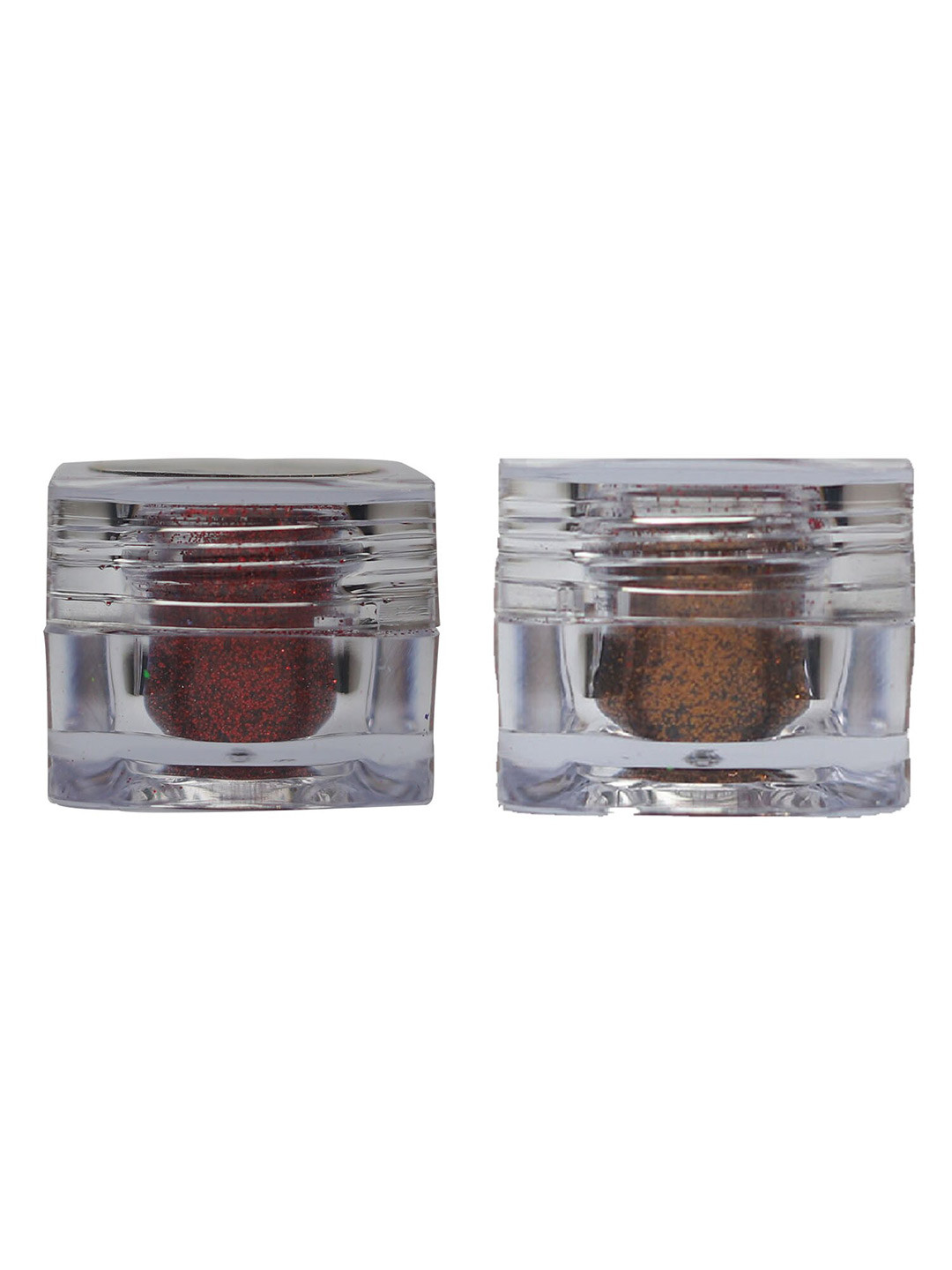 Veoni BELLE Set of 2 HD Holographic Glitter Eyeshadows 5g Each - Ruby Red + Copper