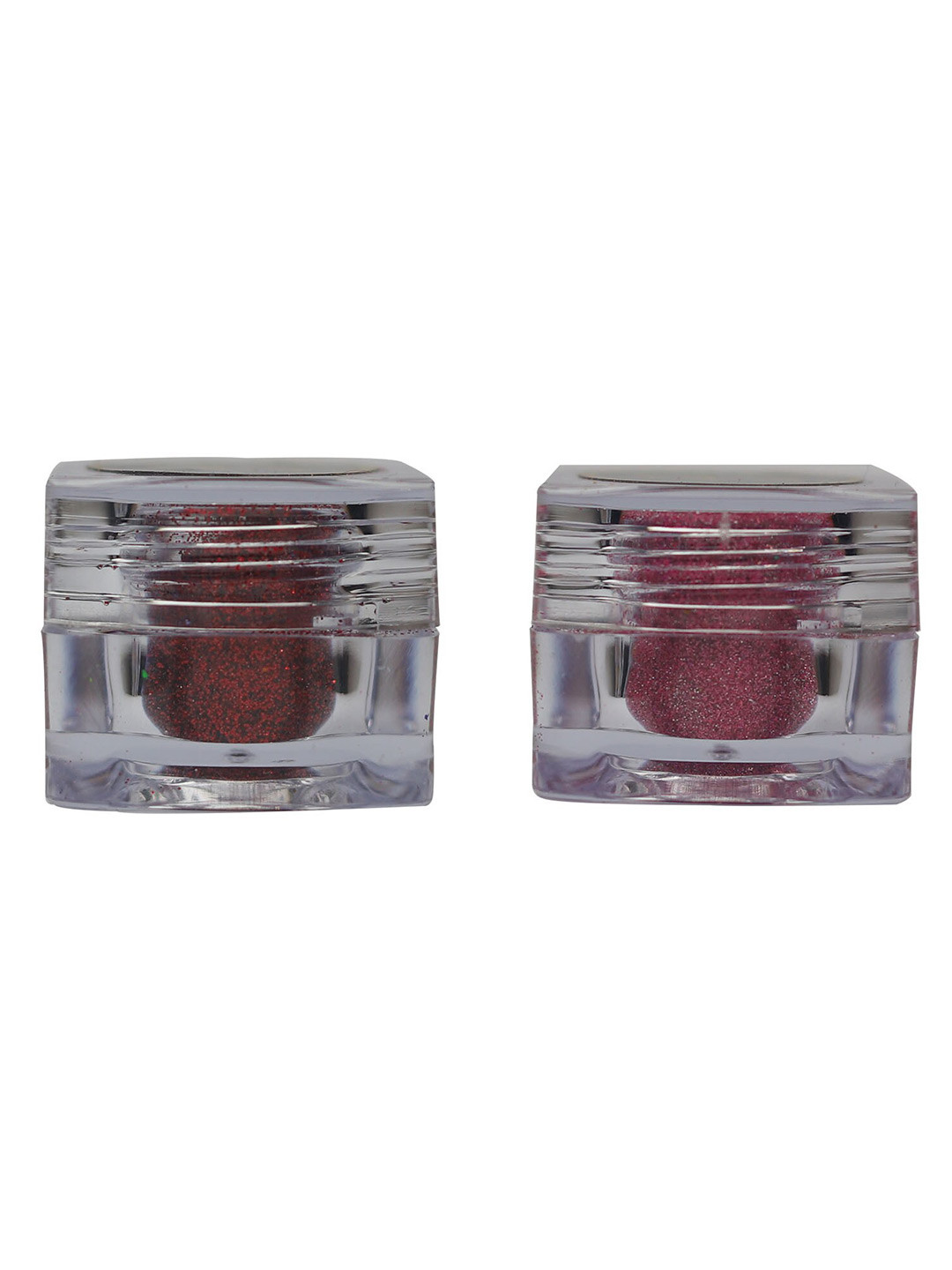 Veoni BELLE Set of 2 Holographic Glitter Eye Pigment 5g Each - Ruby Red+Frozen Pink