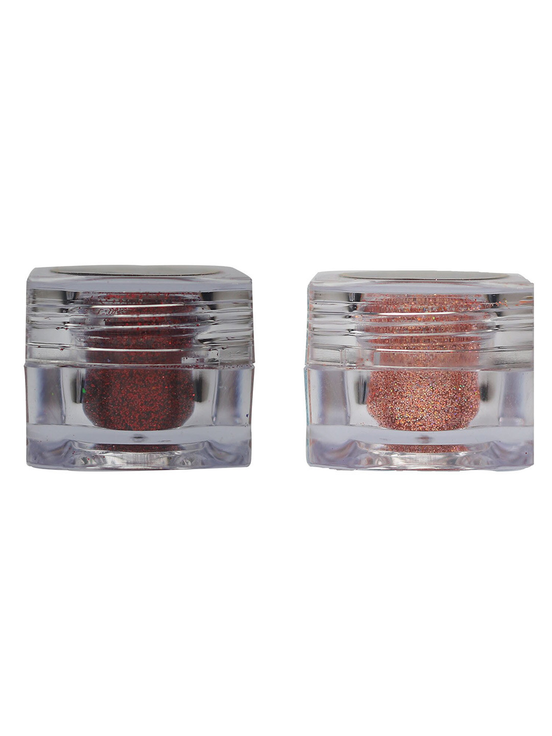 Veoni BELLE 2-Pcs Holographic HD Glitter Eyeshadow - 5g Each - Ruby Red & Peach