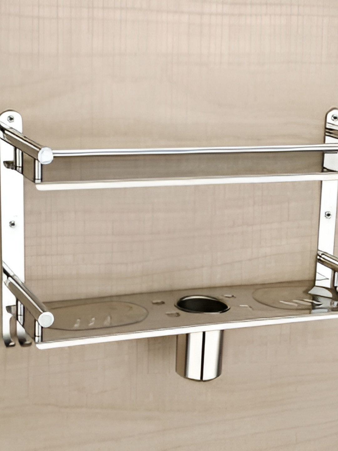 Filox Silver-Toned Stainless Steel Bathroom Shelf
