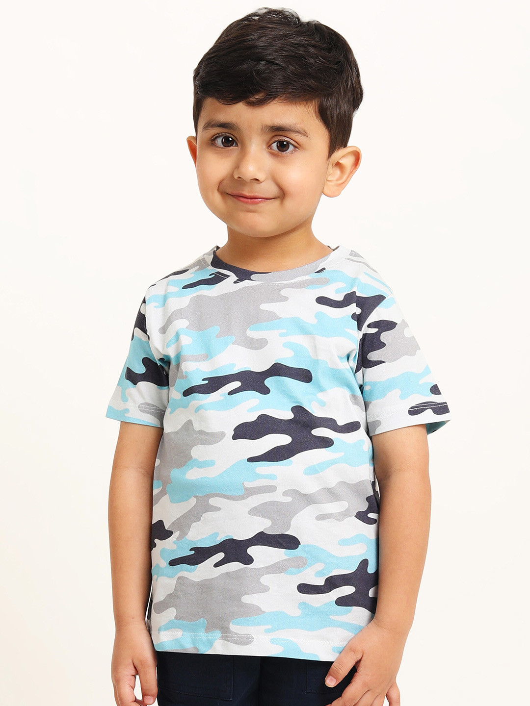 Campana Boys Camouflage Printed Pure Cotton T-Shirt