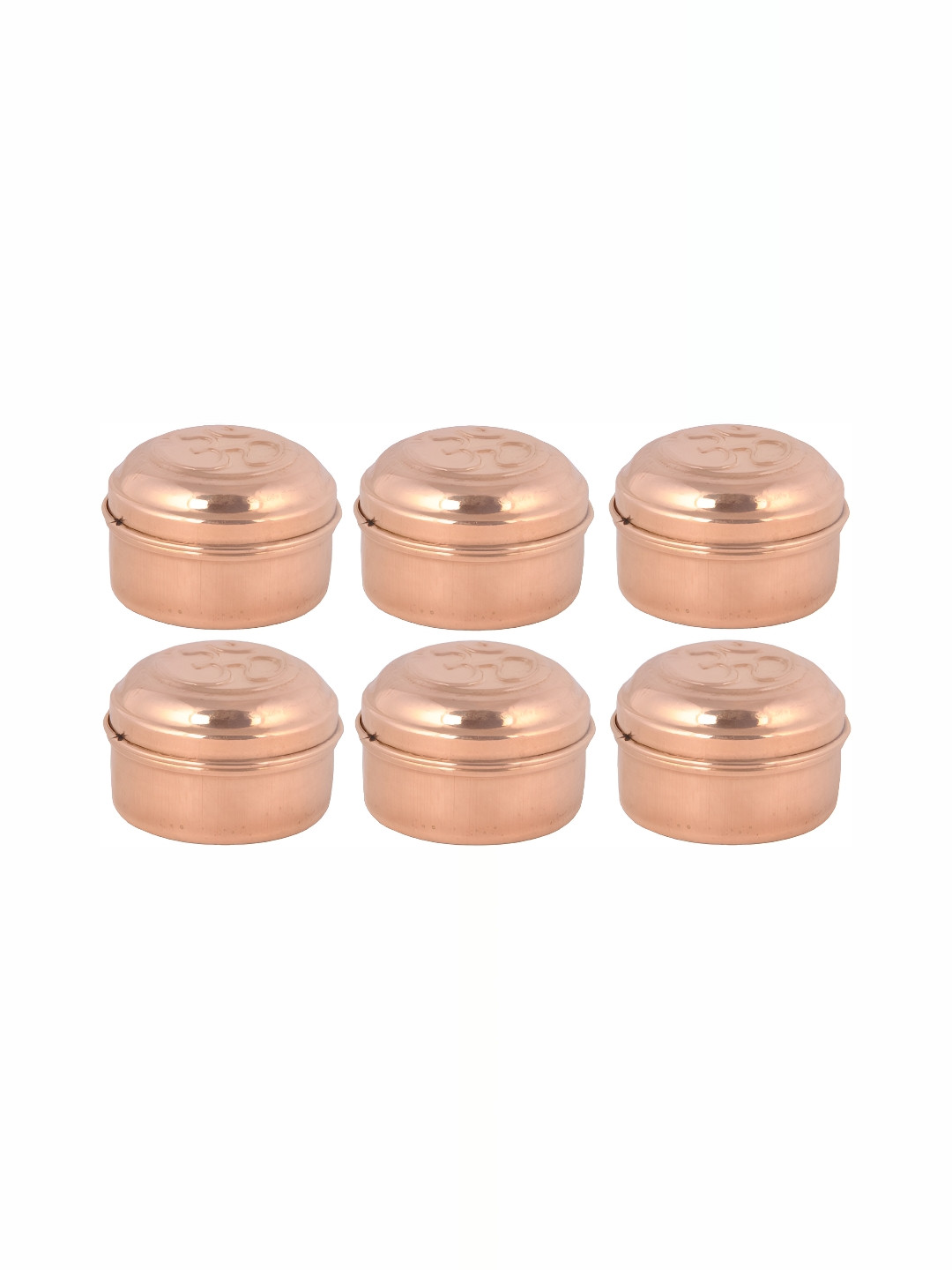 Shivshakti Arts Brown Copper 6 Piece Flip Top Graduated Container-100ml