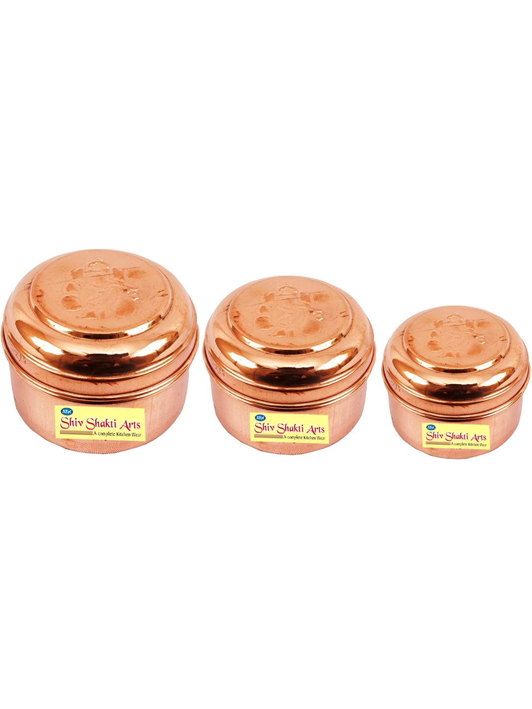 Shivshakti Arts Brown Metal 3 Piece Magnetic Box Container Set