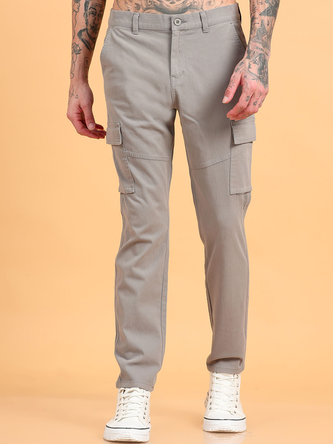 SILISOUL Men Smart Travel Features Cargos Trousers