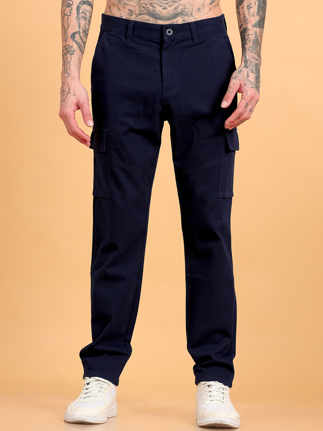 SILISOUL Men Smart Travel Features Cargos Trousers