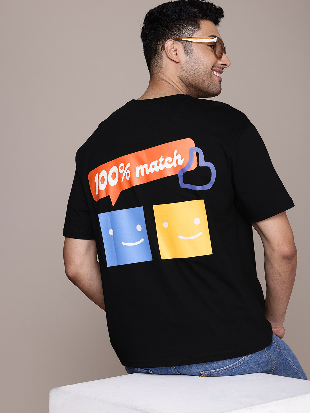 WROGN X NETFLIX Printed Drop-Shoulder Sleeves  Cotton Oversized T-shirt