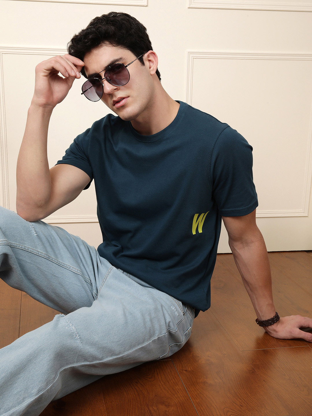 WROGN Self-Design Textured T-shirt