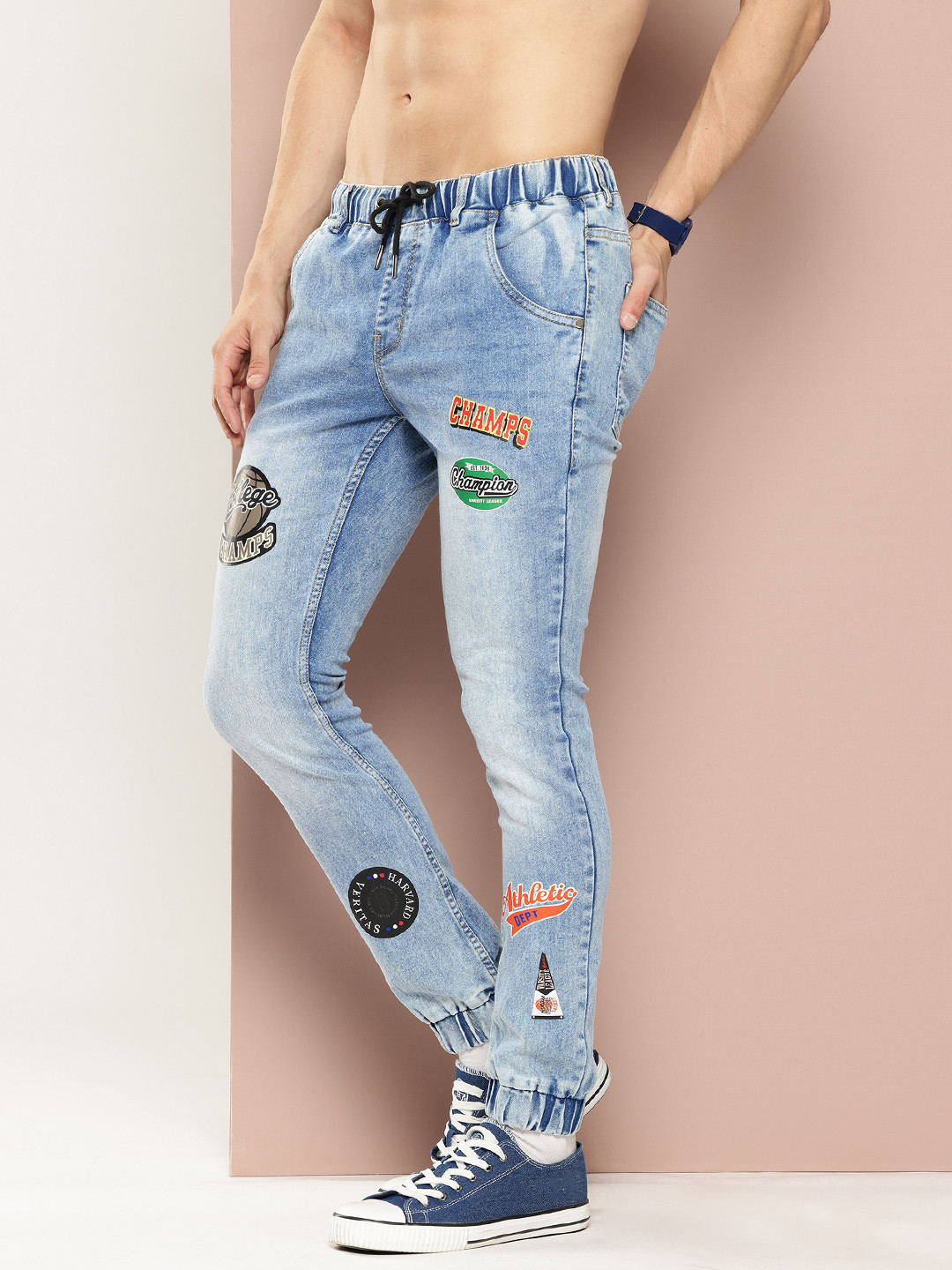 Harvard Men Jogger Printed Jogger Style Jeans