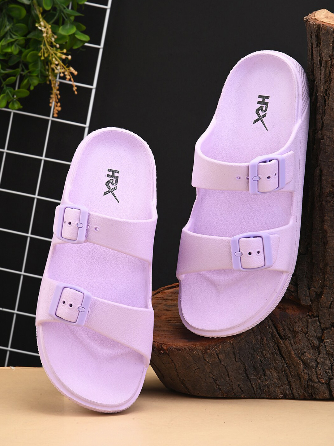 HRX by Hrithik Roshan Women Sliders With Buckle Detail