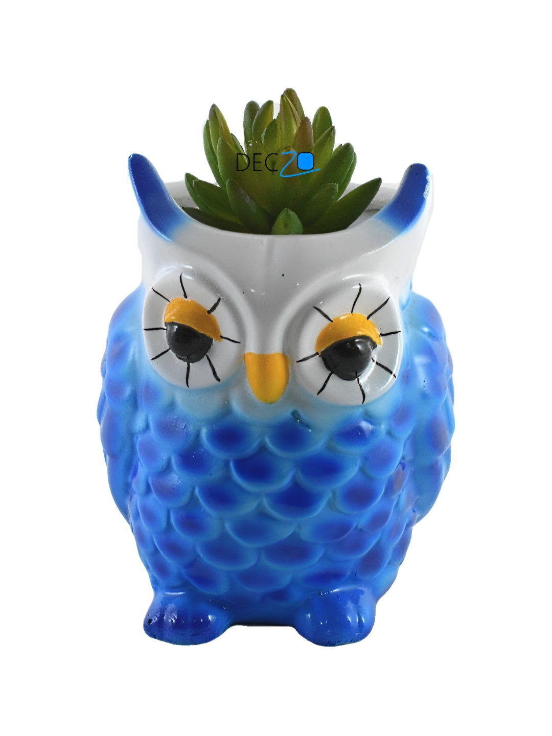 DECZO Blue Polyresin Natural Living Room Small Showpiece - 3.9 Inches