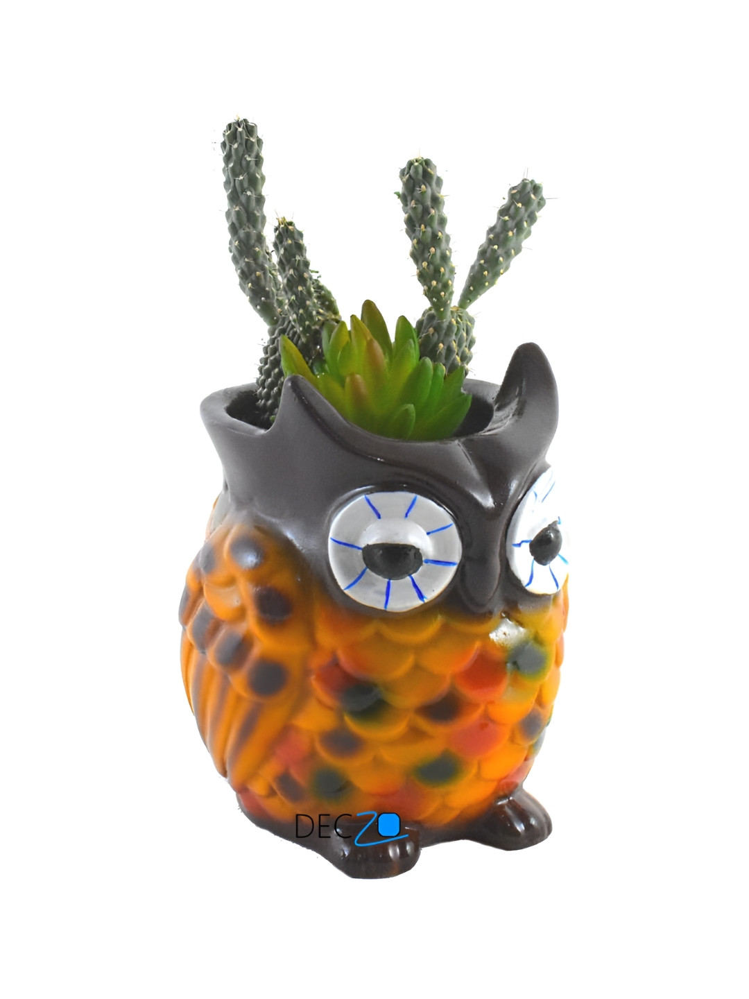 DECZO Black Polyresin Glossy Home Office Small Showpiece - 4.3 Inches