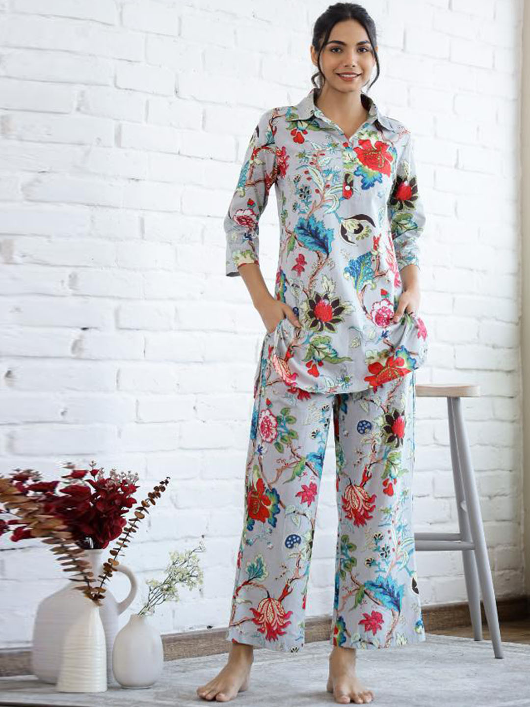 FLAVIA CREATION Women Printed Night suit