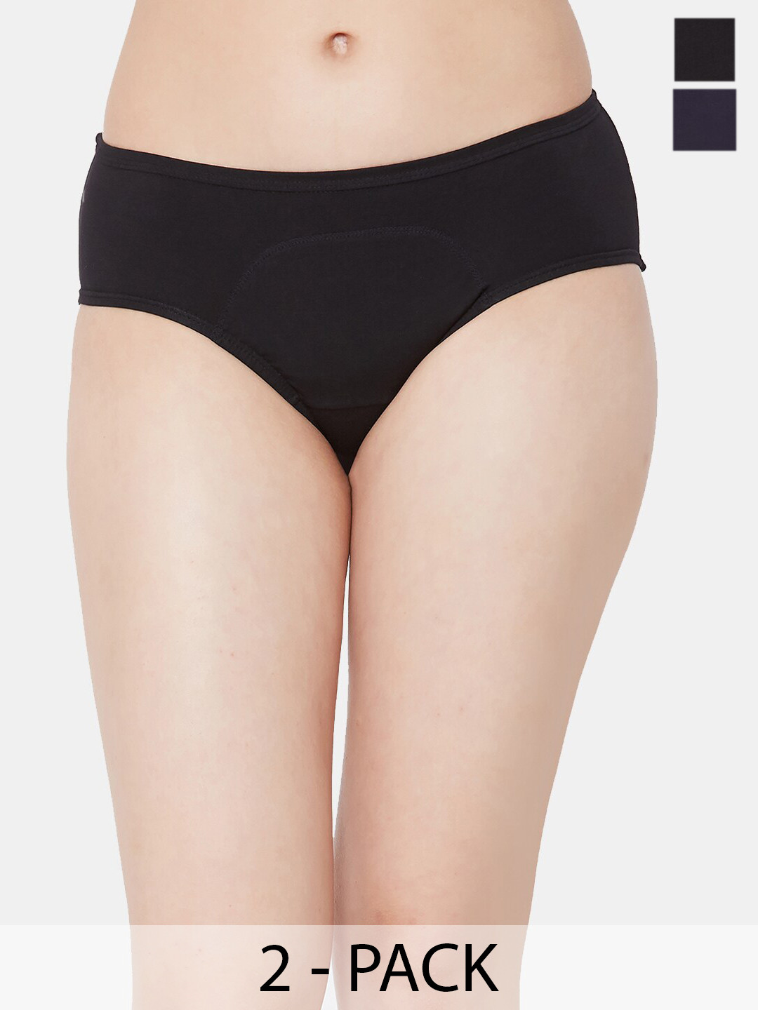 Juliet Women Pack Of 2 Cotton Period Panties PERIOD PANTY -BK-NB -S