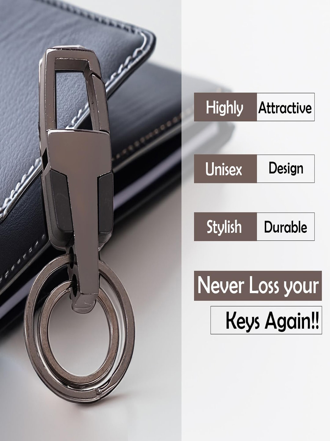 Kuber Industries Pack Of 2 Textured Metal Key Chain
