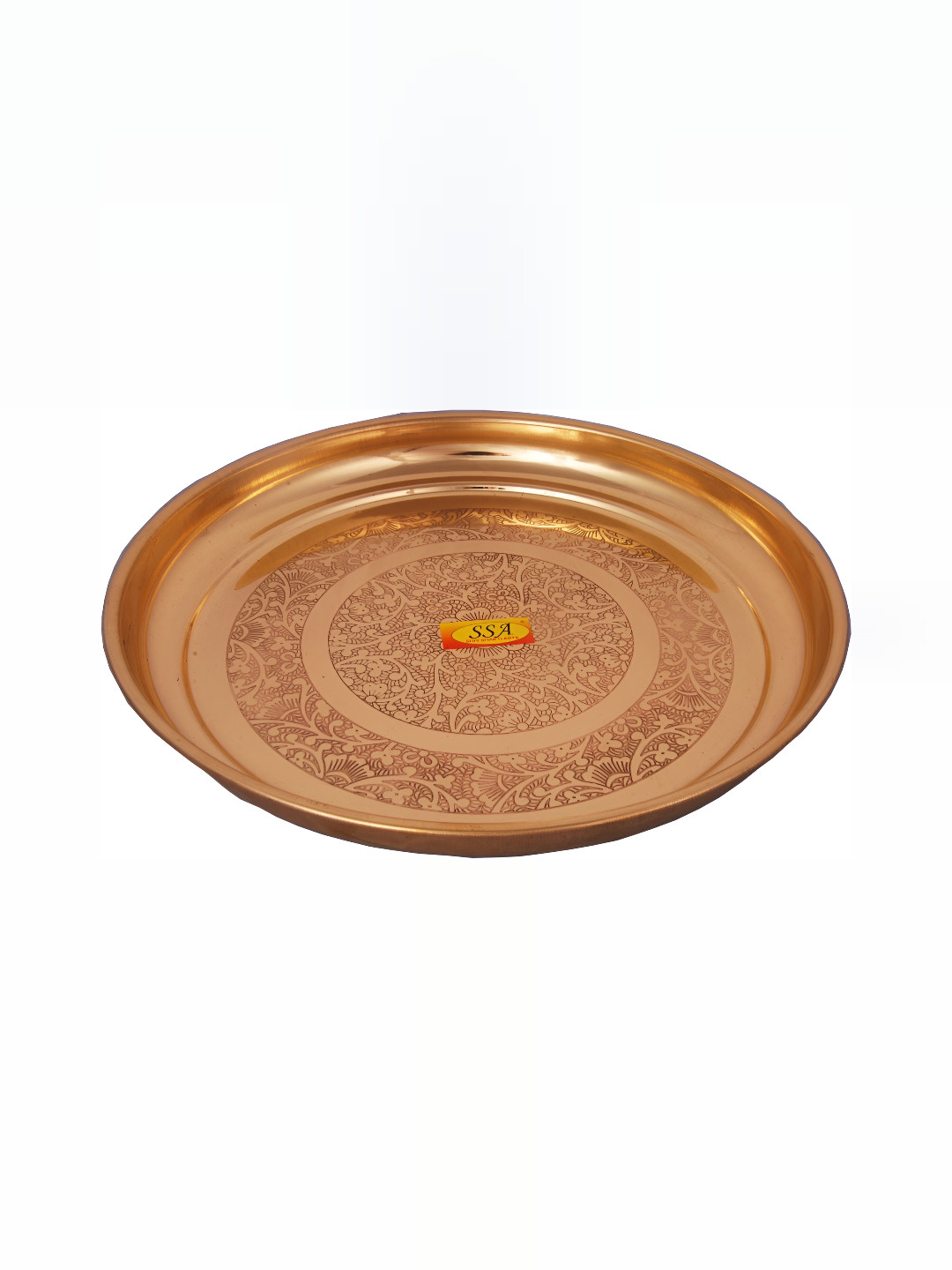 Shivshakti Arts Gold-Toned Brass Glossy Plates