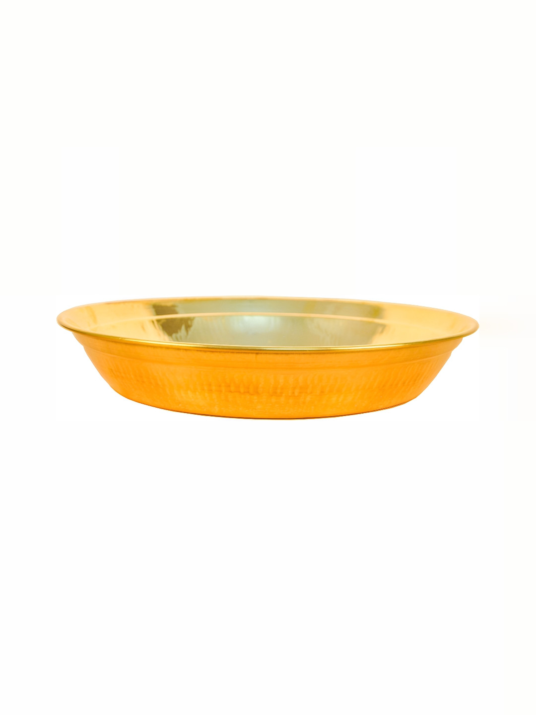 Shivshakti Arts Yellow Brass Glossy Parat Platter