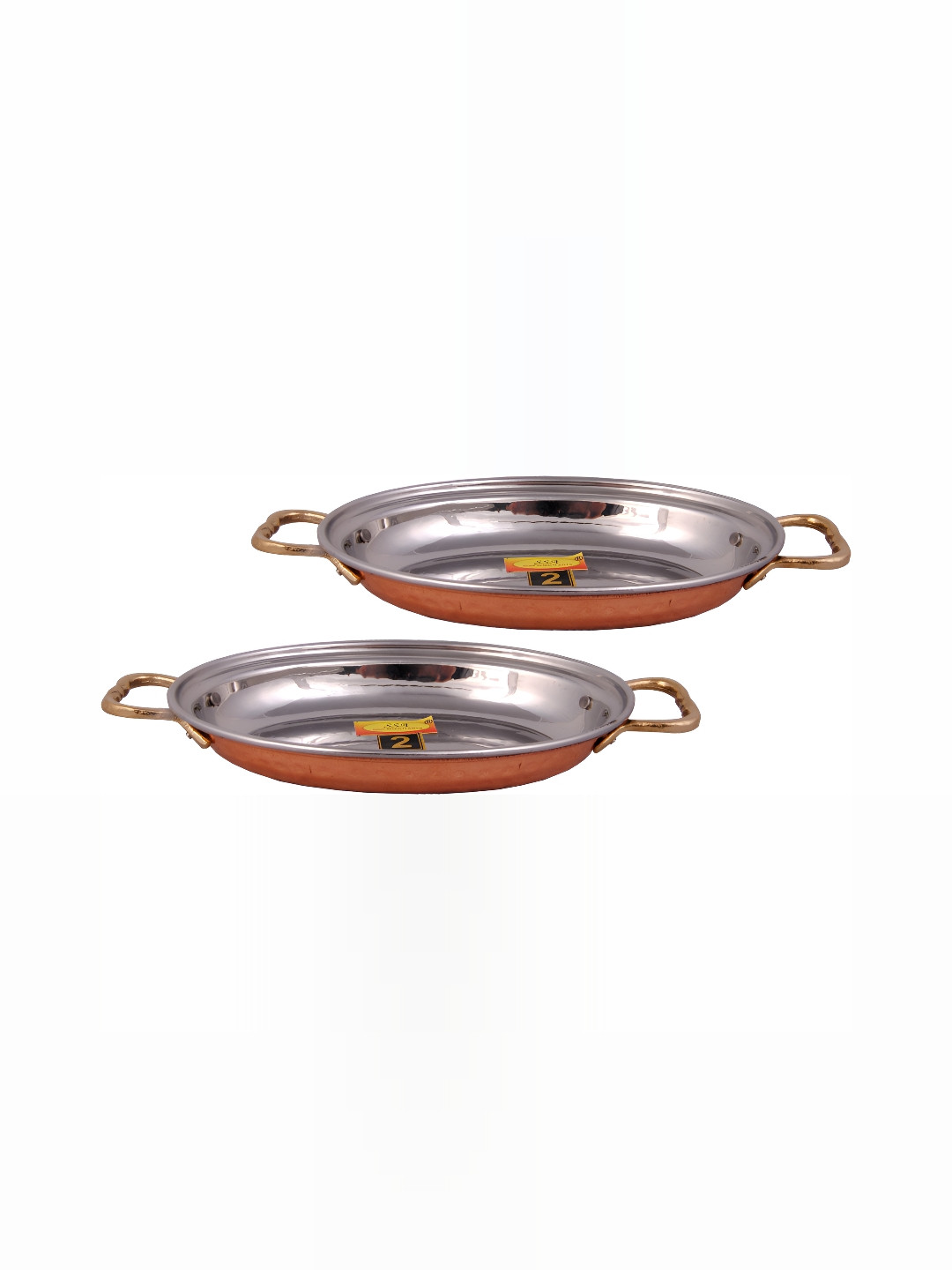 Shivshakti Arts Brown 2 Pieces Glossy Copper Plates