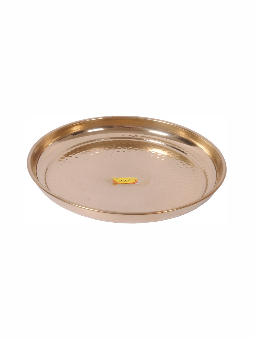 Shivshakti Arts Yellow Brass Serving Plate