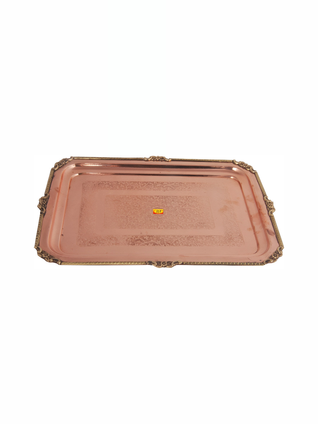 Shivshakti Arts Brown Copper Serving Tray