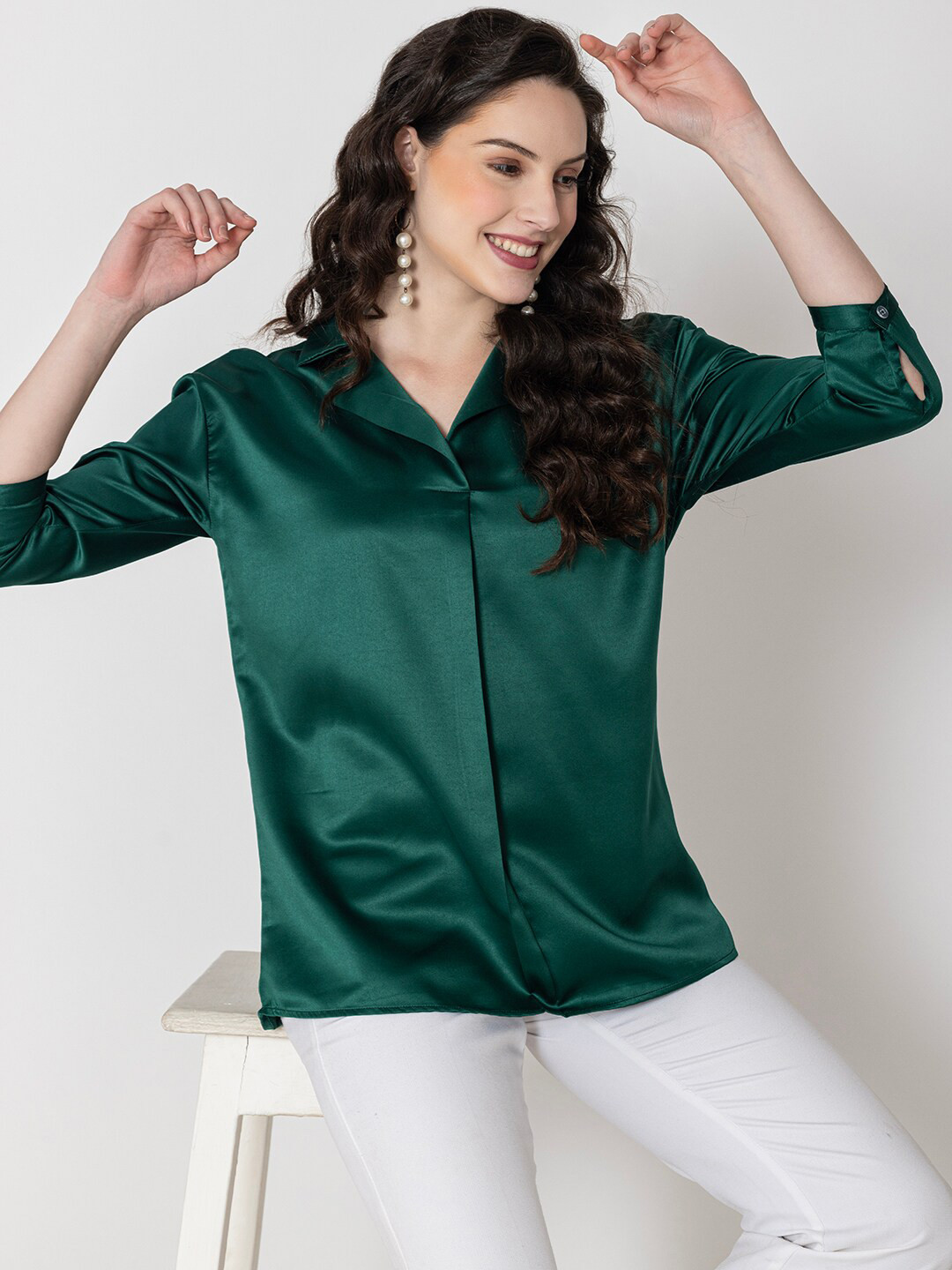 Lounge Dreams Cuban Collar Shirt Style Top