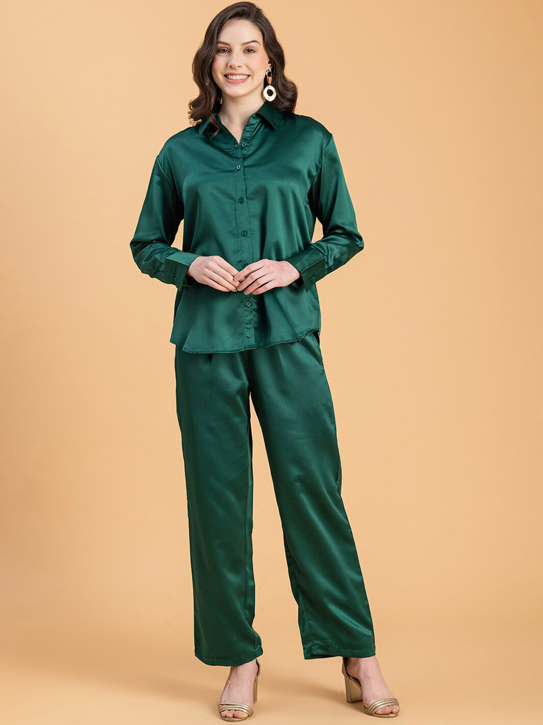 Lounge Dreams Satin Shirt & Trousers Co-Ords