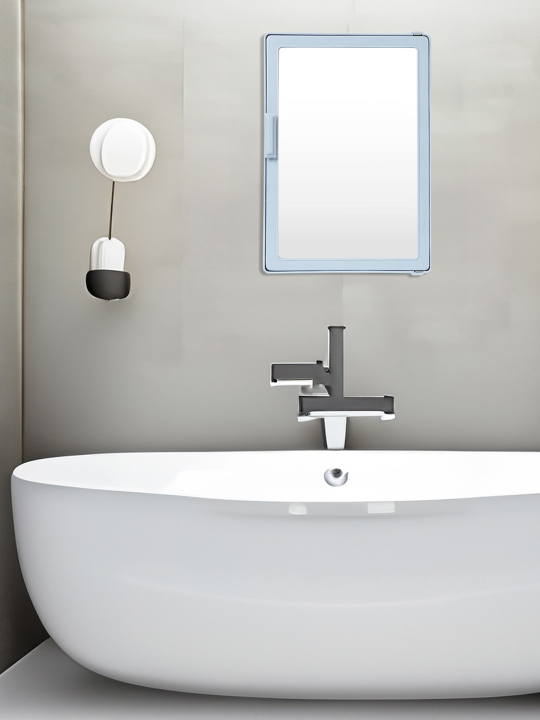 Epraiser Grey & Transparent Bathroom Mirror Storage Cabinet