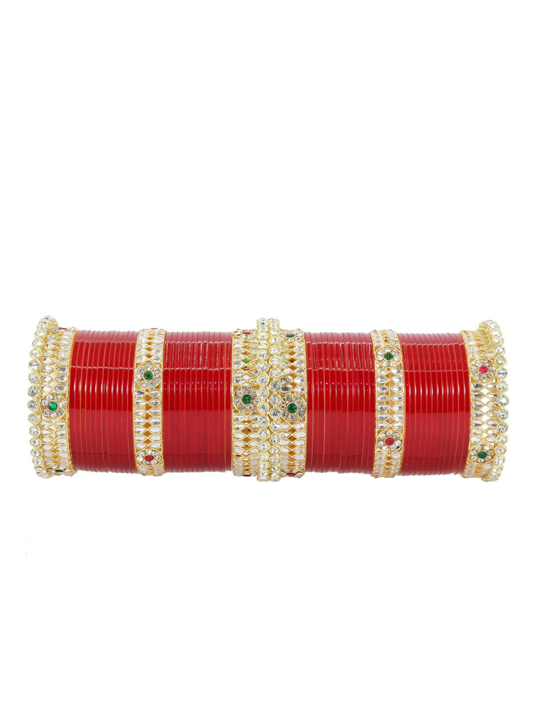 LAVAZZA Set Of 58 Gold-plated Crystal-studded Chuda Bangles