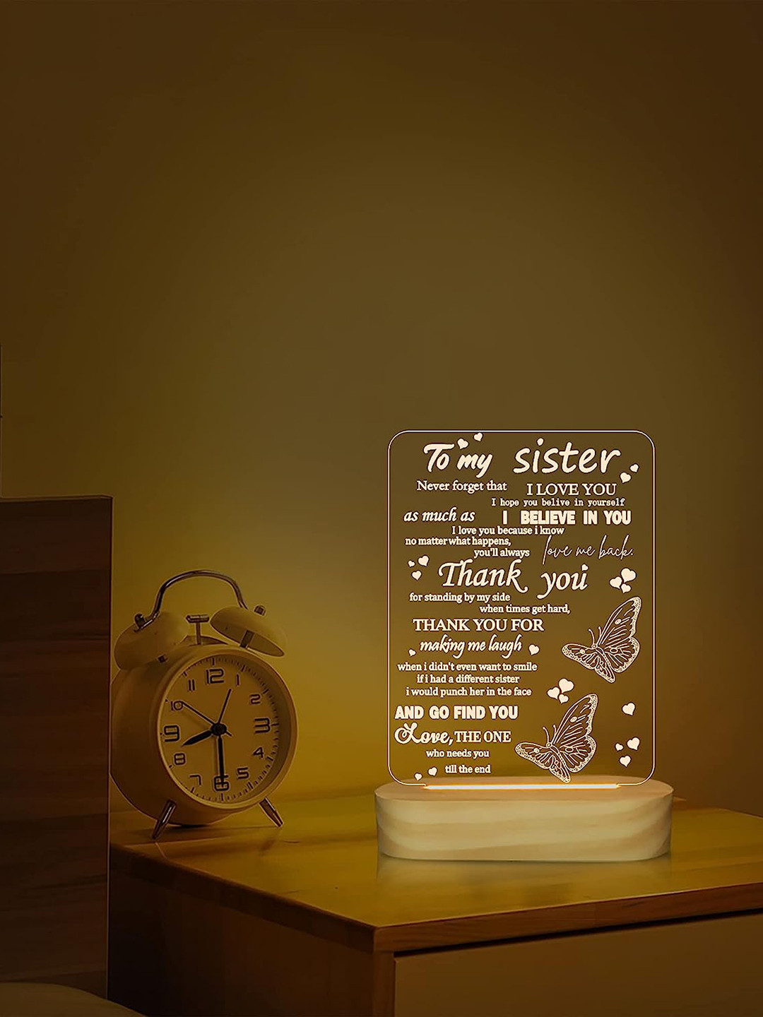 APNAPHOTO Cream Coloured 3D Illusion Table Lamps