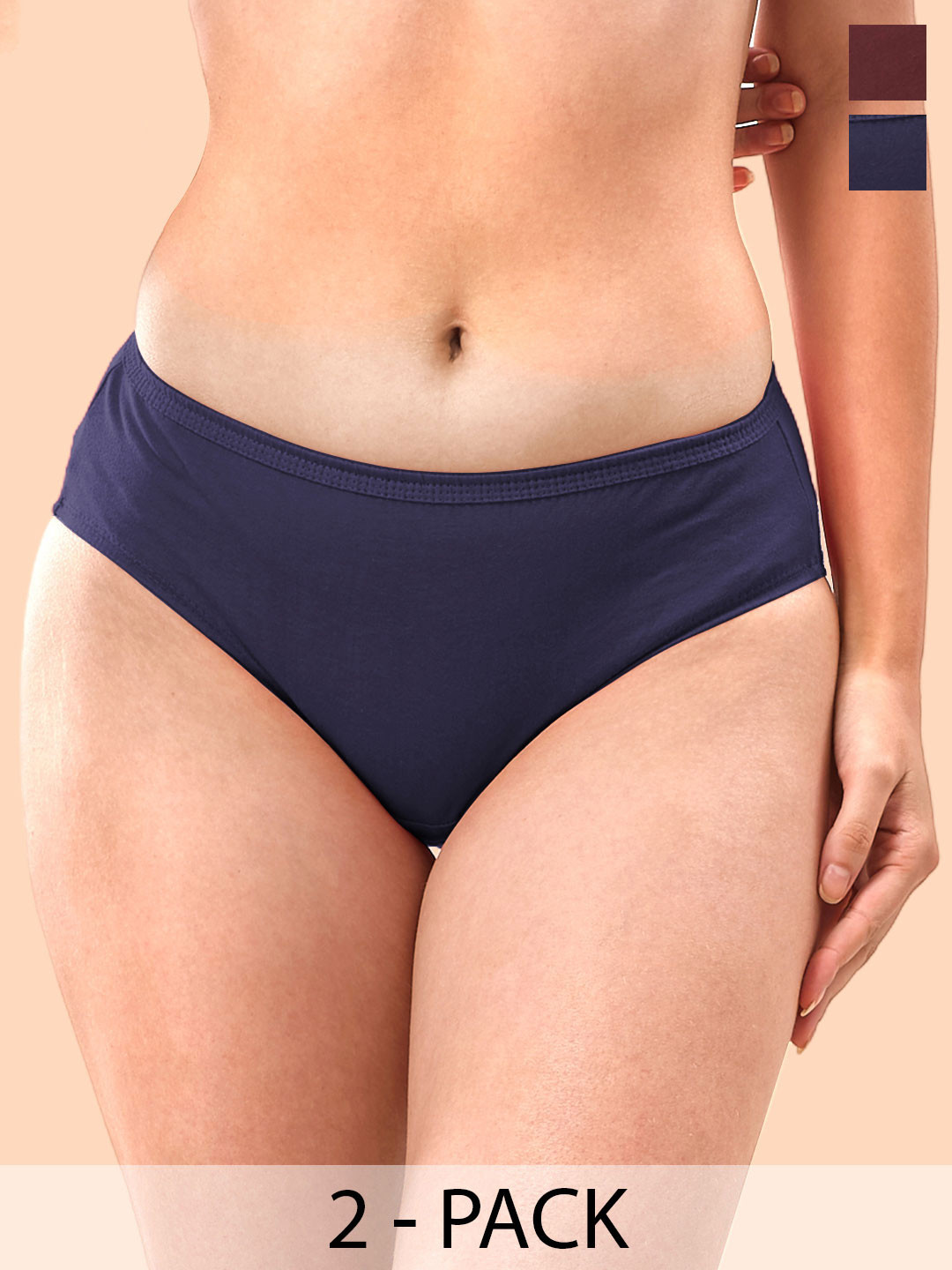 LYRA Pack of 2 Assorted Anti-Odour Mid-Rise Bikini Briefs