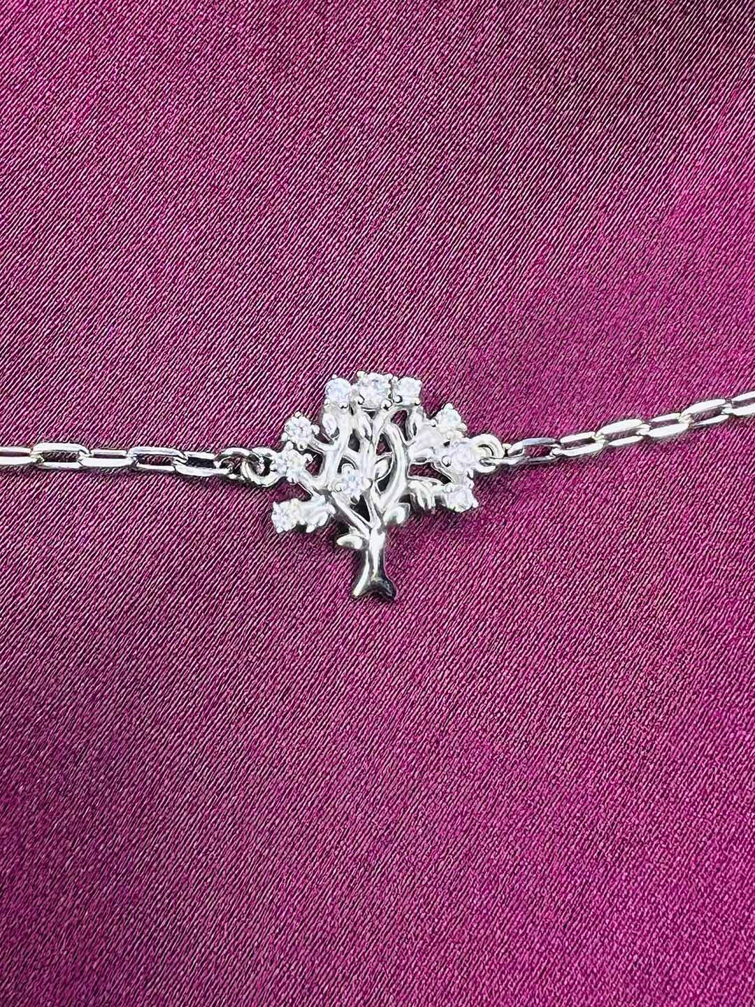 Arte Jewels 925 Sterling Silver Tree Of Life Initial Bracelet