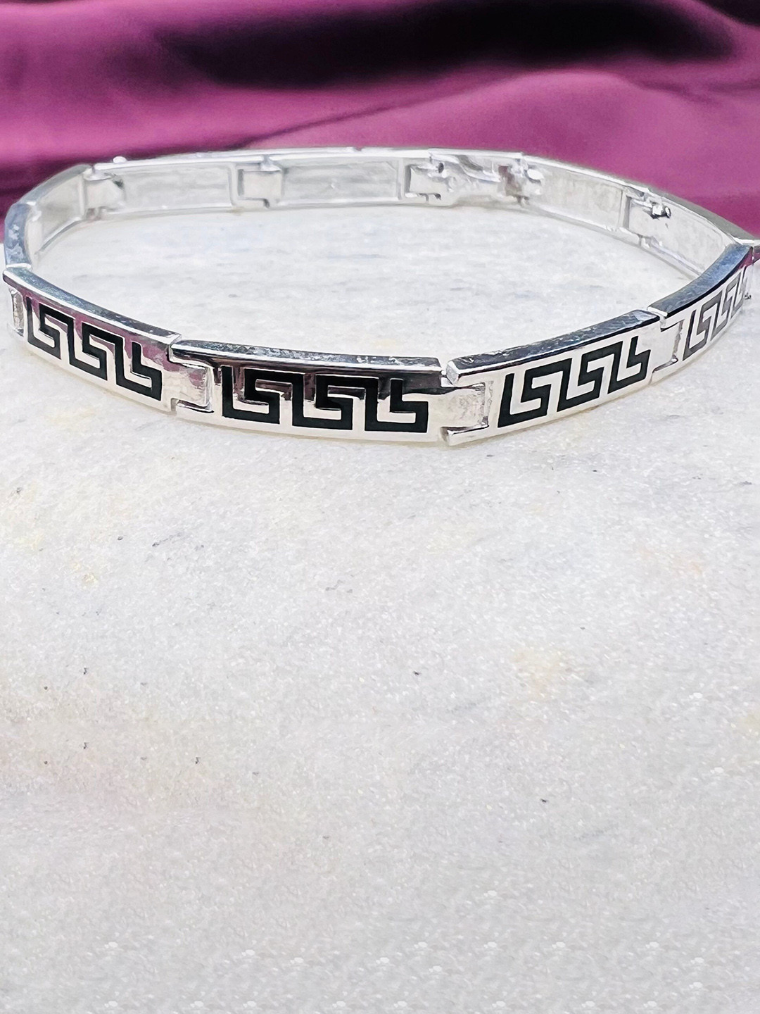 Arte Jewels Men 9.5 Sterling Silver Wraparound Bracelet