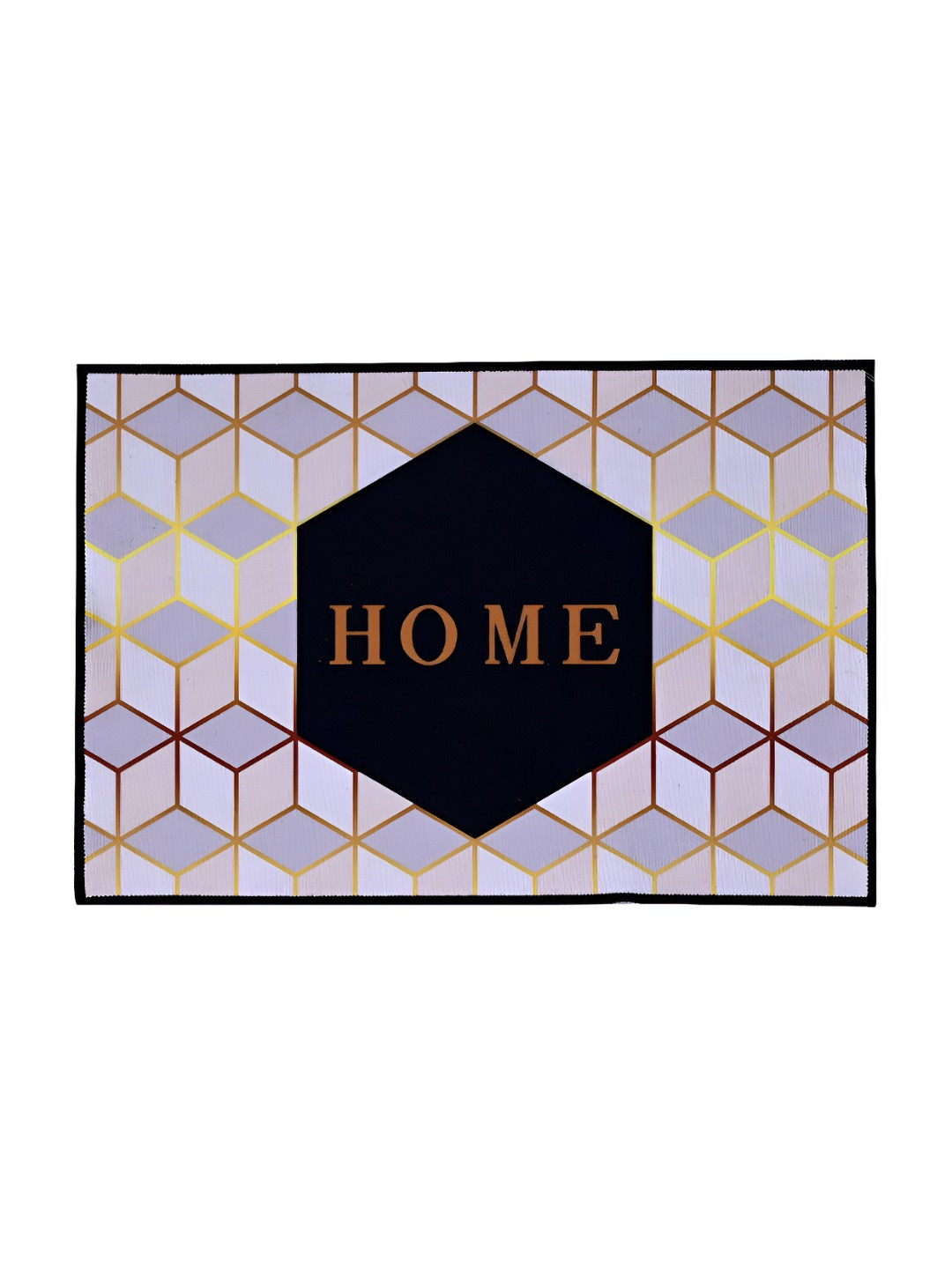 Cortina Purple & Black Self-Design Anti-Skid Door Mat