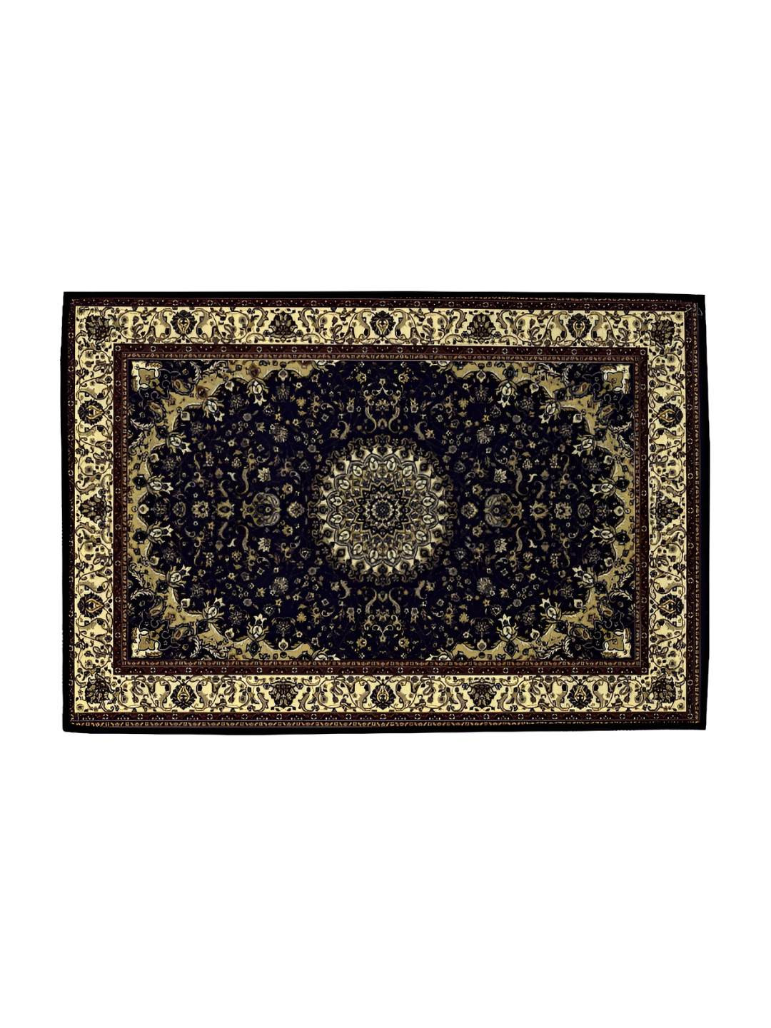 Cortina Black & Brown Self-Designed Anti-Skid Door Mat