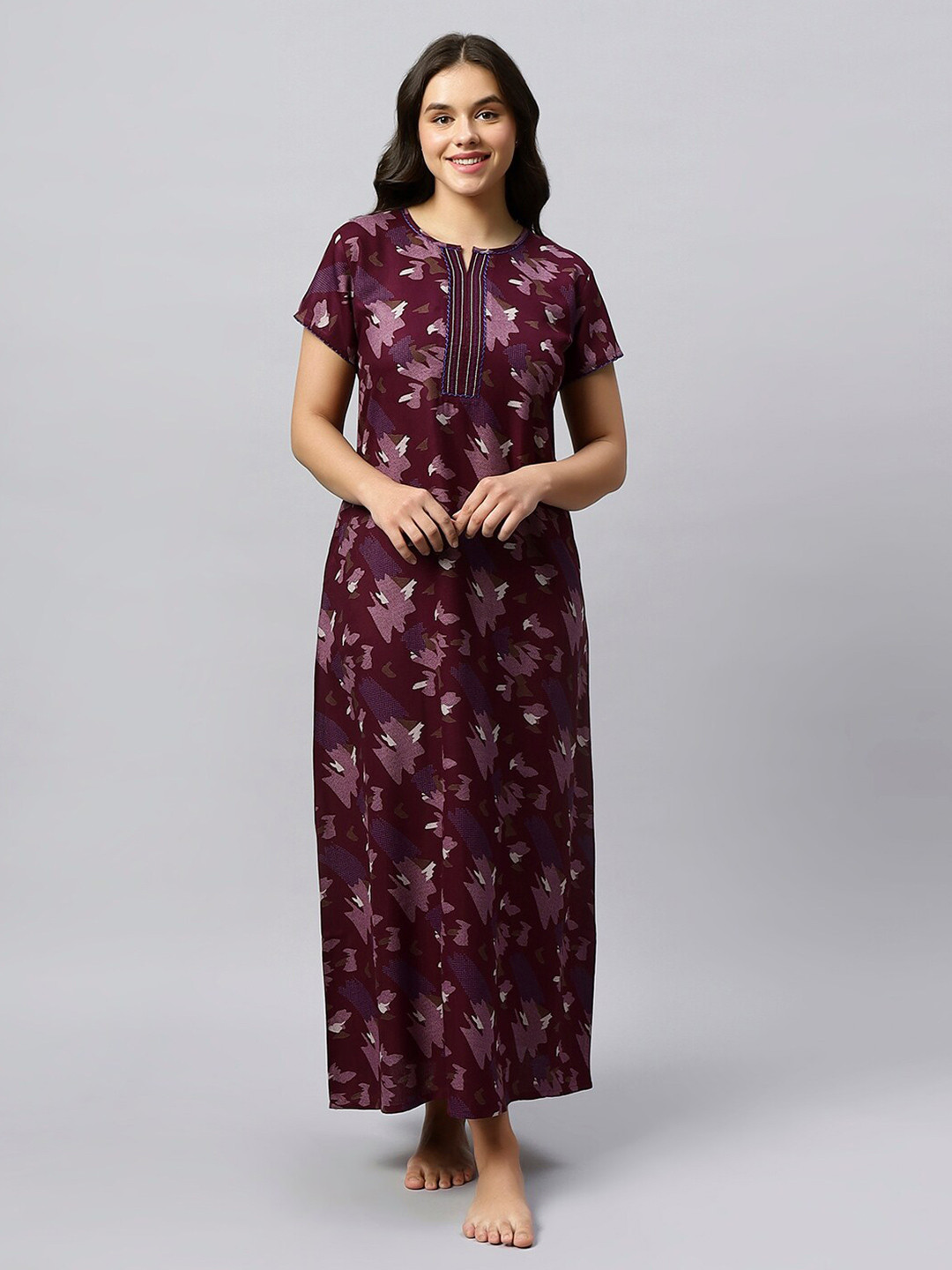 QUIRA Abstract Printed Maxi Nightdress