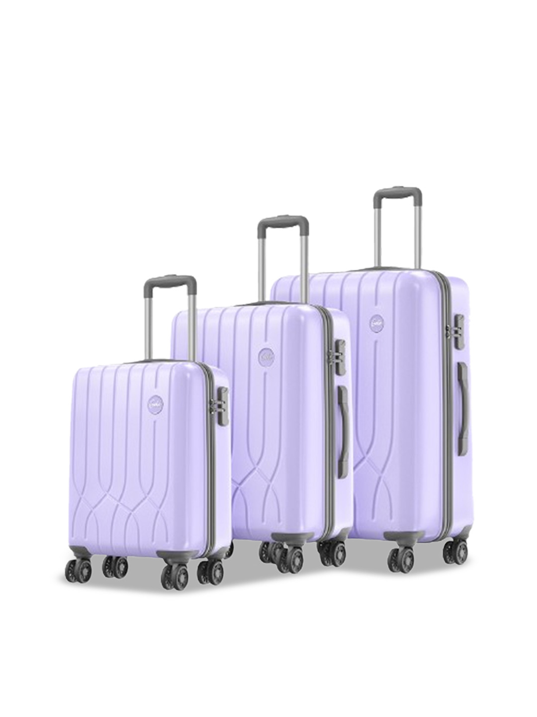 Genie Swing Pack Of 3 Textured Hard-Sided Trolley Bags142.0L
