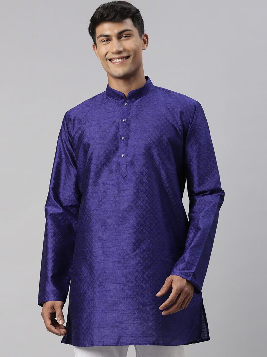 TATTVA Long Sleeves Mandarin Collar Thread Work Kurta