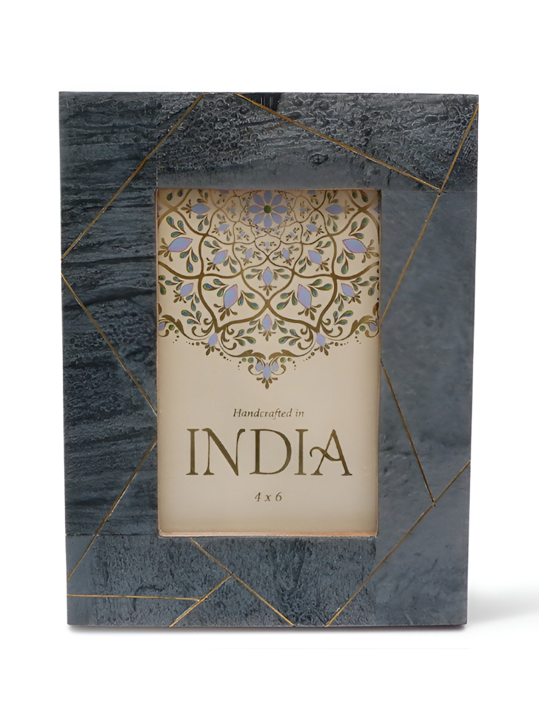 CASA DECOR Gold-Toned & Grey Table Photo Frame