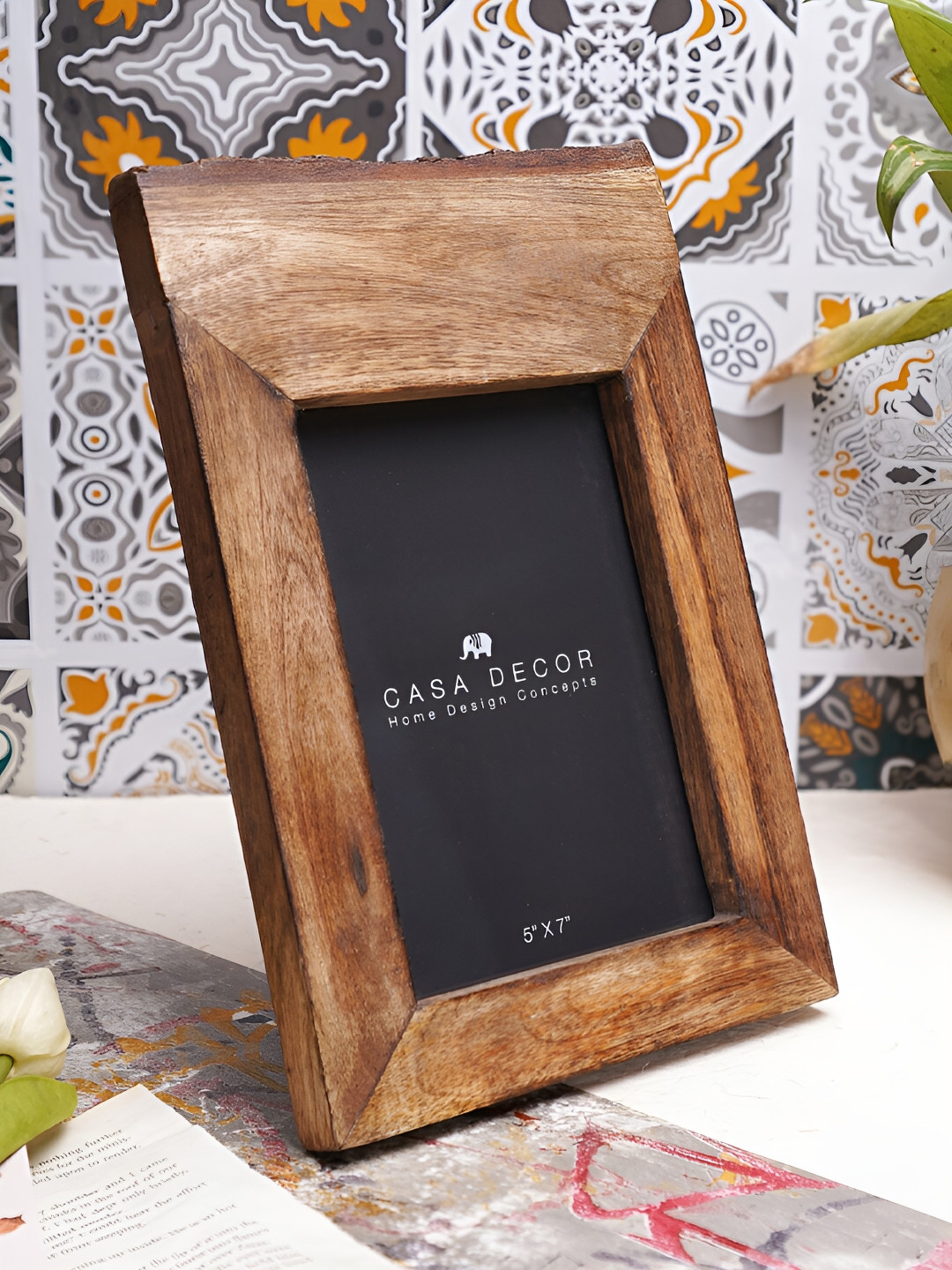 CASA DECOR Brown Rustic Saga Table Photo Frame