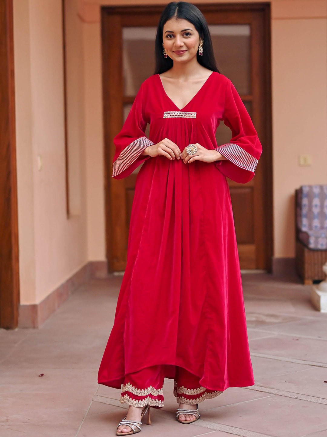 Lavanya The Label Empire Velvet Kurta with Palazzos