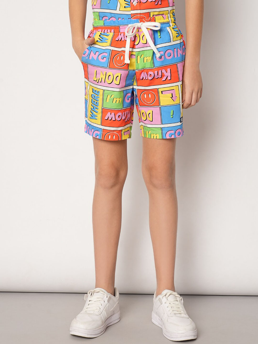 Jack & Jones Junior Boys Typography Printed Cotton Regular Fit Shorts