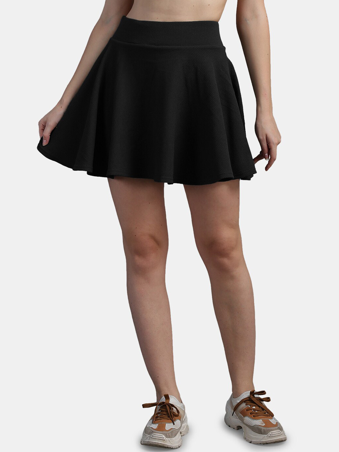 N-Gal A-Line Flared Mini Skirt With Attached Inner Shorts