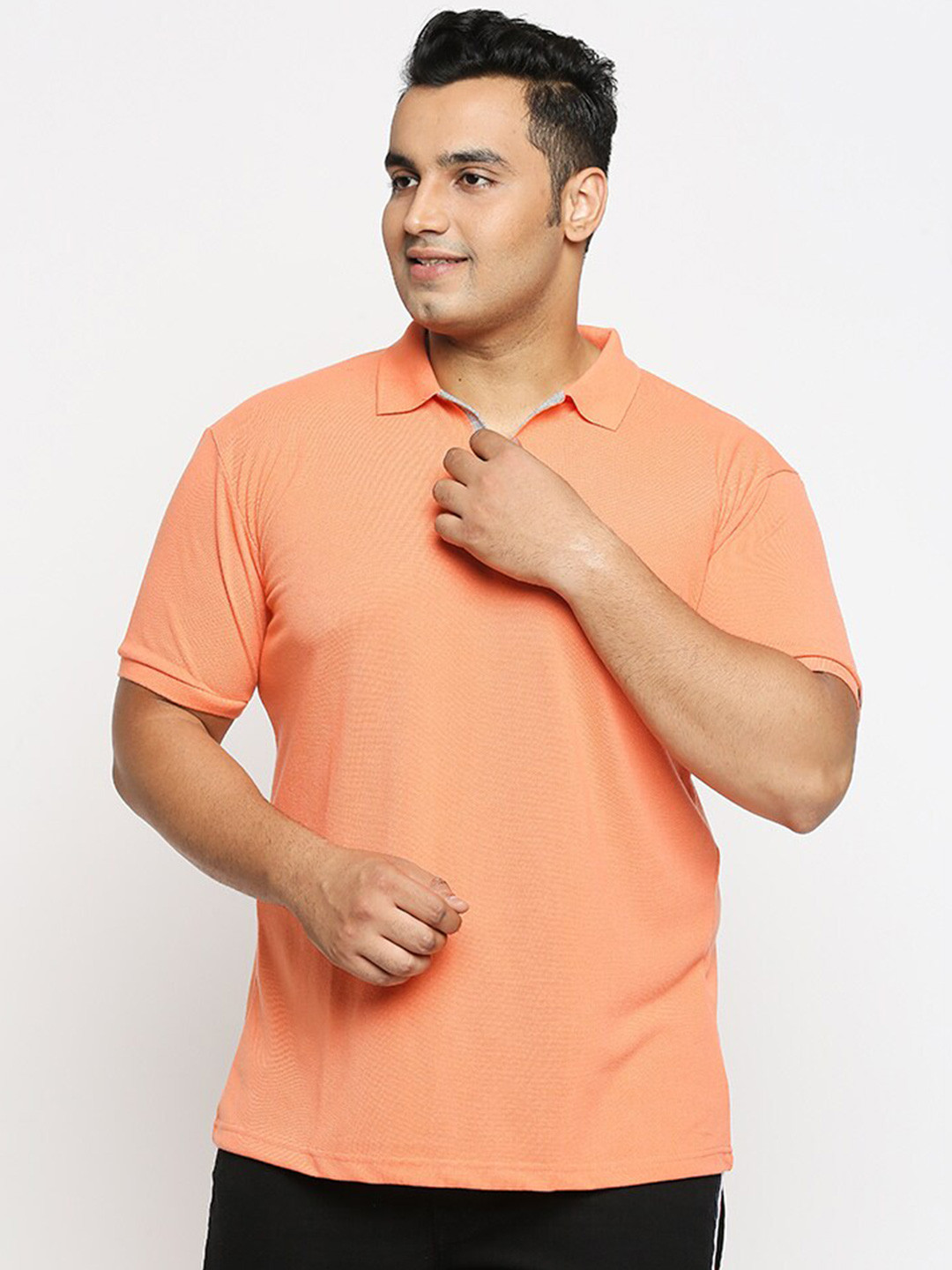 Wear Your Opinion Plus Size Polo Collar Short Sleeves Pique Cotton T-shirt