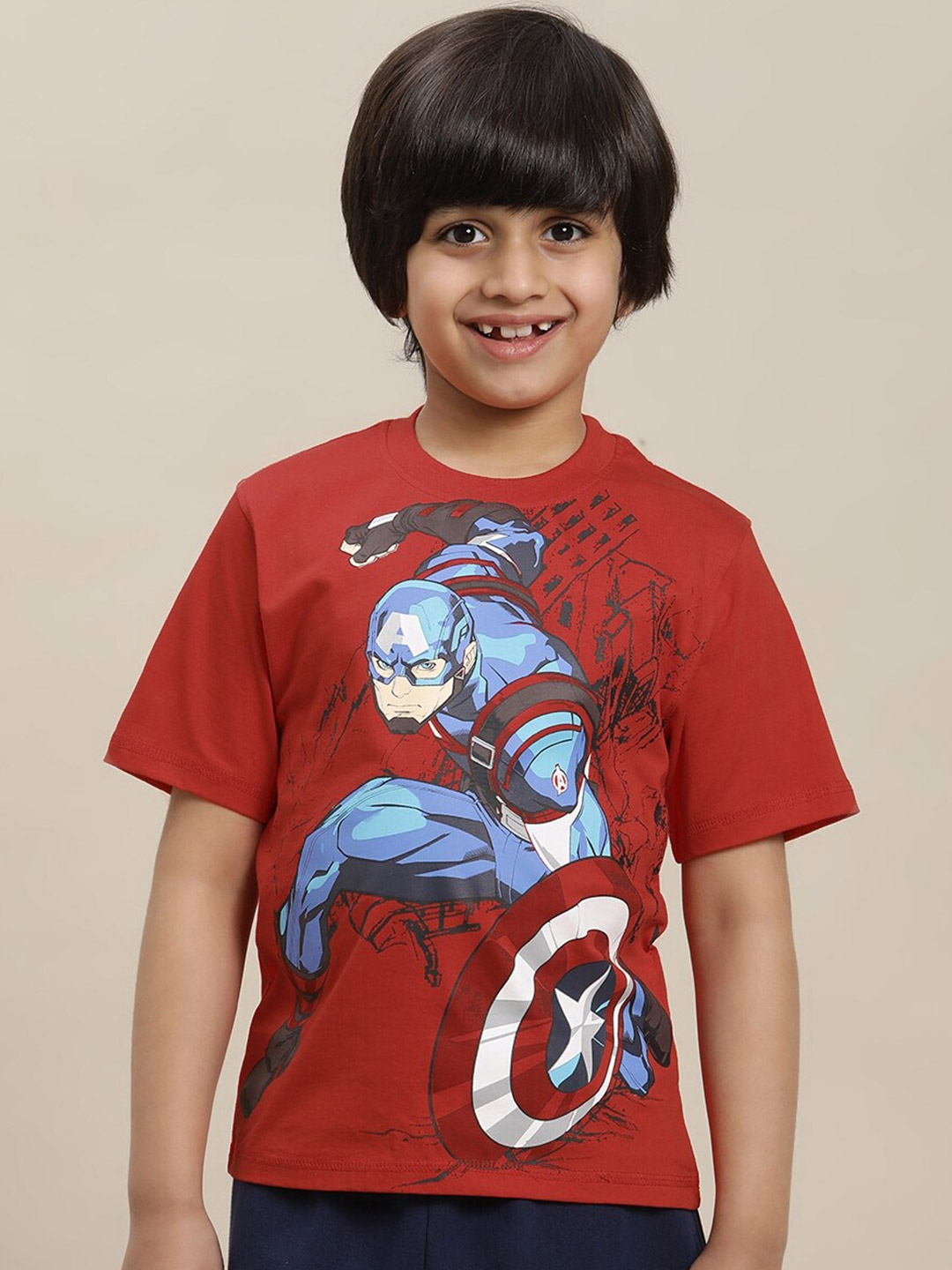 Buy Kids Ville Boys Captain America Printed Pure Cotton T Shirt Tshirts for Boys 27651312 Myntra