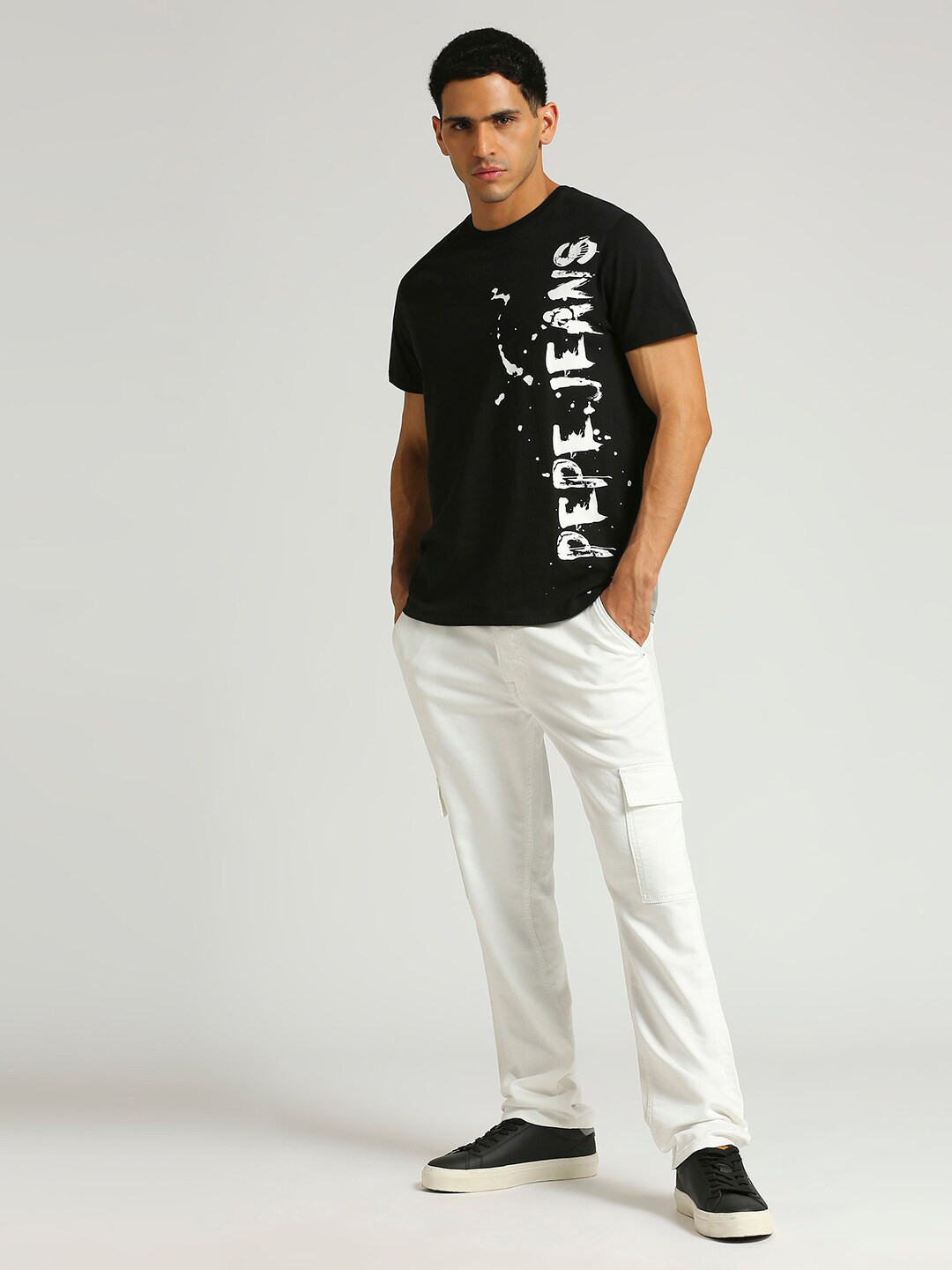 Pepe Jeans Tamaki Typography Printed Round Neck Pure Cotton Slim Fit T-shirt