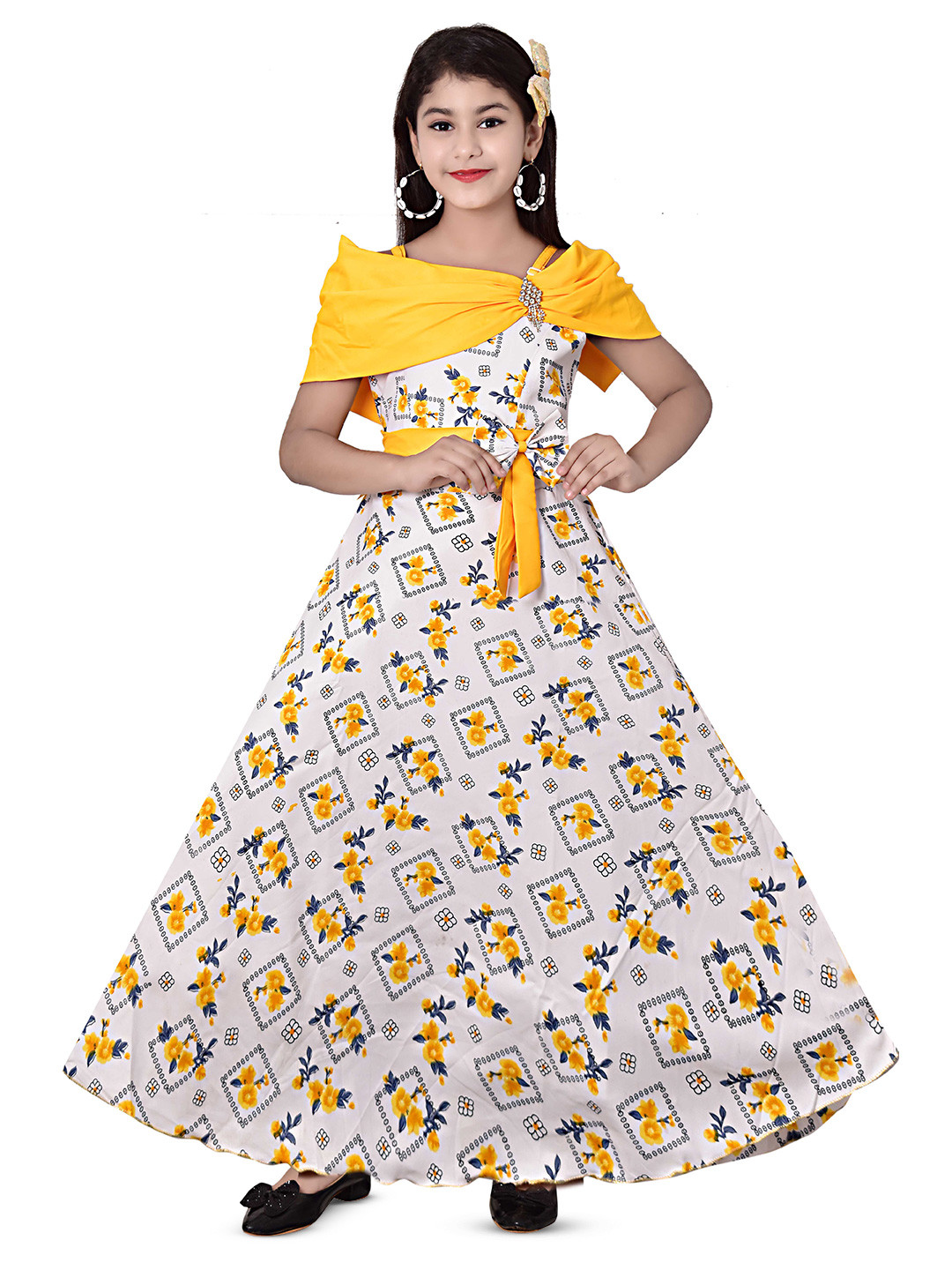 BAESD Floral Printed Denim Maxi Dress